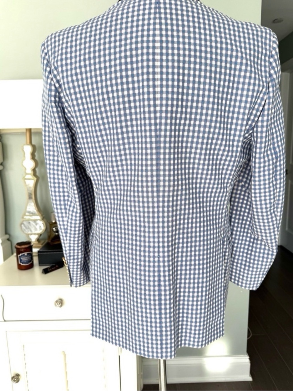 Tom James Gingham Custom Blazer City Signs Mens Sz 42R - Picture 6 of 11